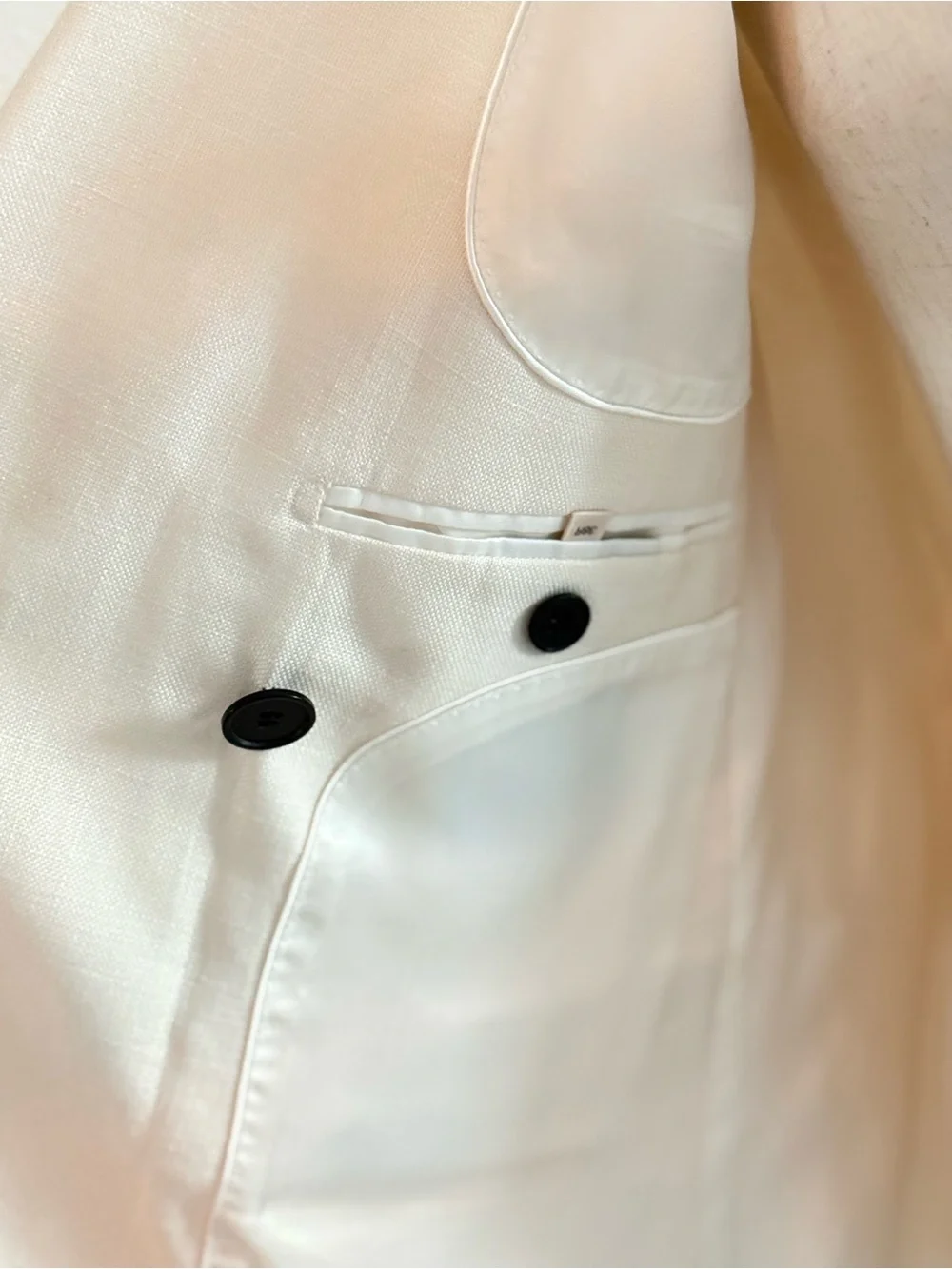 SUISTUDIO‎ Cameron Double Breasted Off White Silk Cotton Blazer Jacket Luxury 6